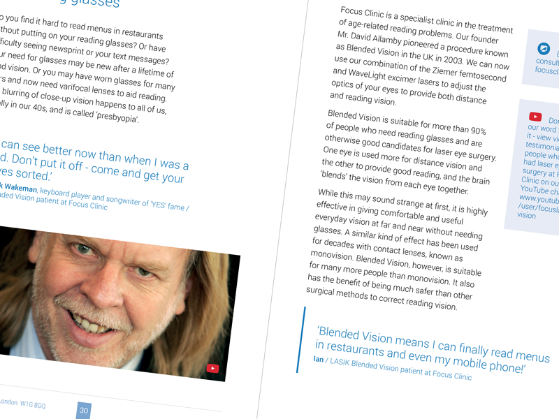 Freelance Artworker Brighton, Sarahjane Jackson for Focus Clinic