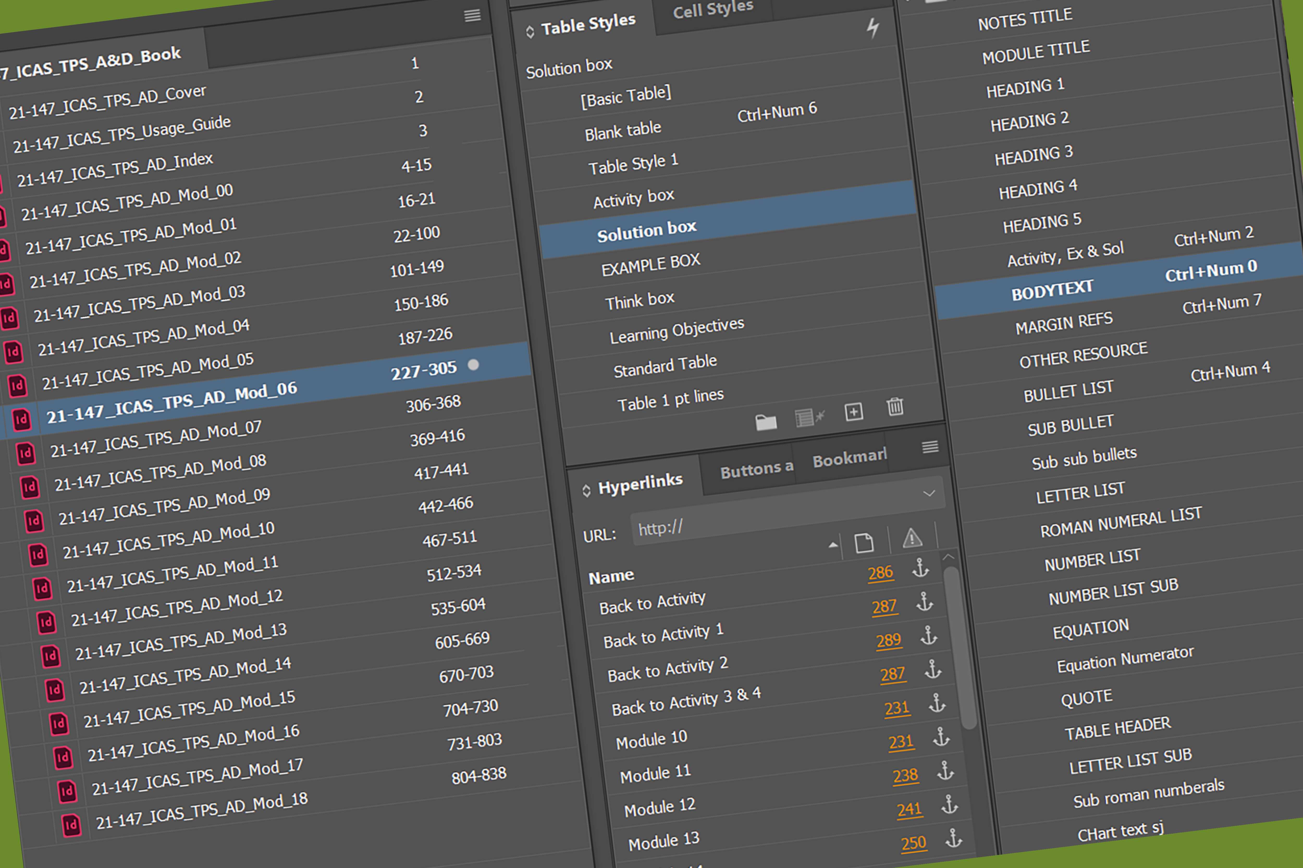 Freelance Artworker Brighton create long text heavy InDesign artworker with multi TOC