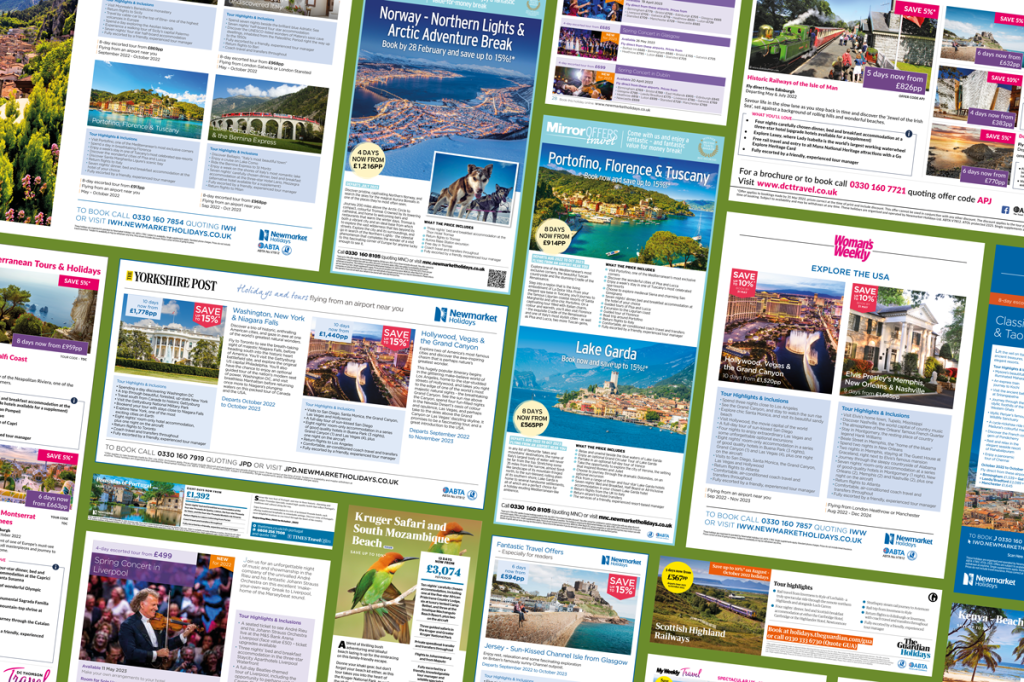Freelance Artworker Brighton creates national newspapers adverts for Newmarket Holidays